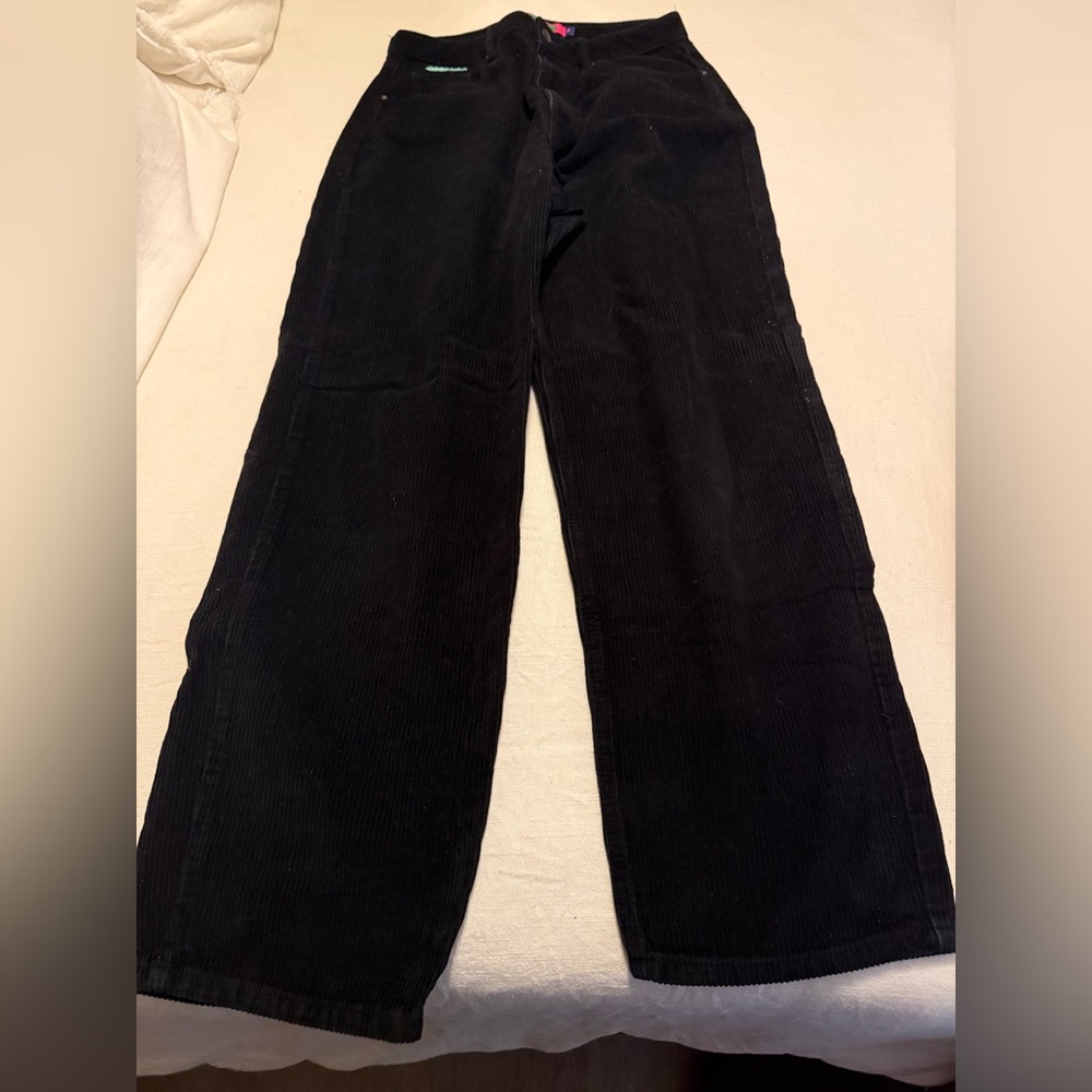 Empyre Tori Pants Women's 7 Black Corduroy Skater High Rise Straight Leg